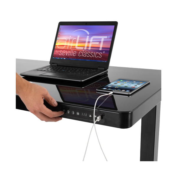 airLIFT® Electric Height-Adjustable Tempered Glass Top Desk