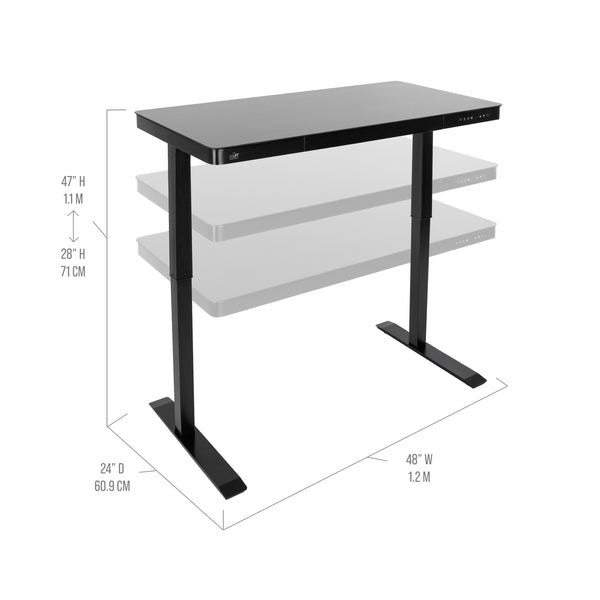 airLIFT® Electric Height-Adjustable Tempered Glass Top Desk