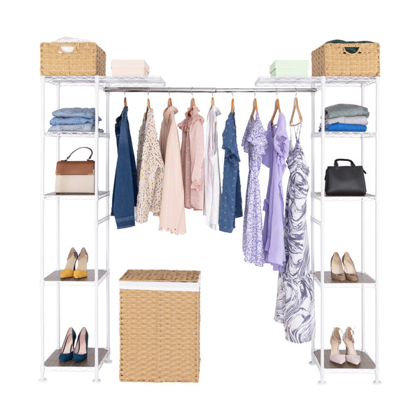 Expandable Closet Organizer System, White
