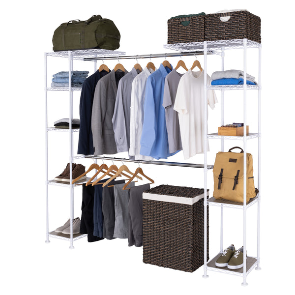 Expandable Closet Organizer System, White