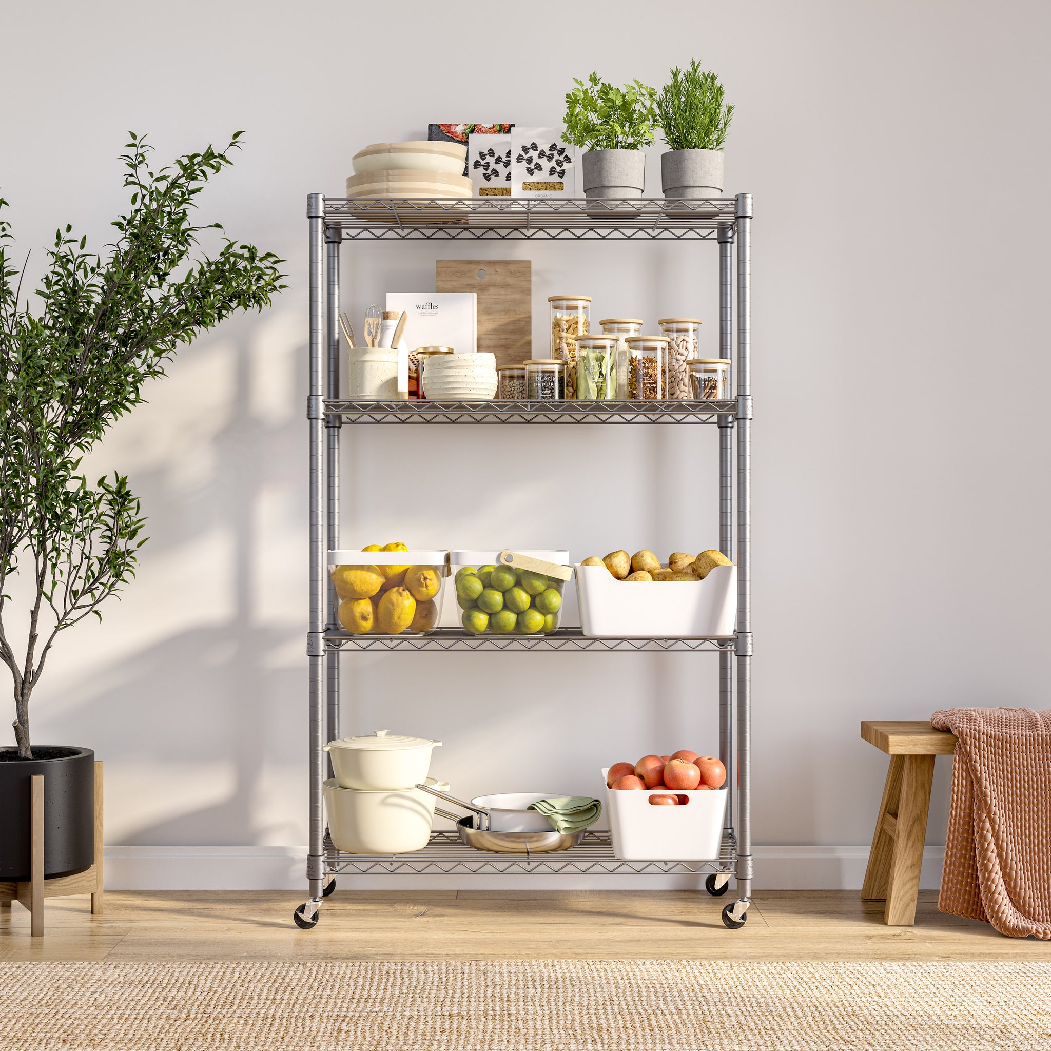 4-Tier NSF-Certified Steel Shelving