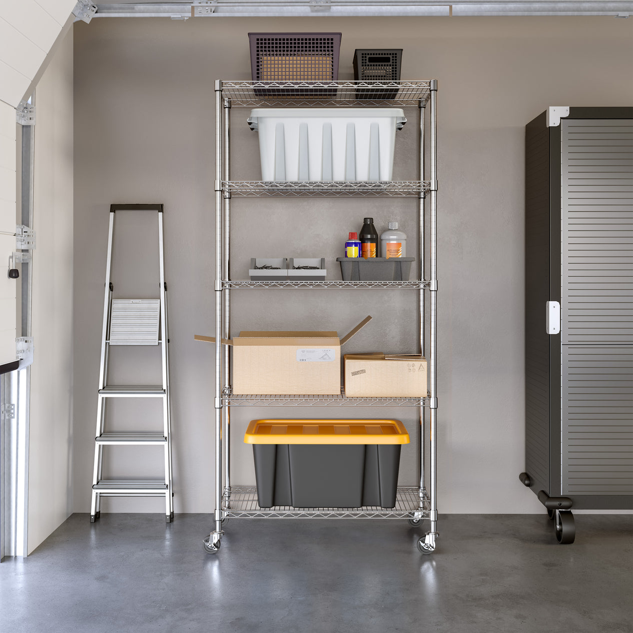 5-Tier NSF-Certified Steel Shelving