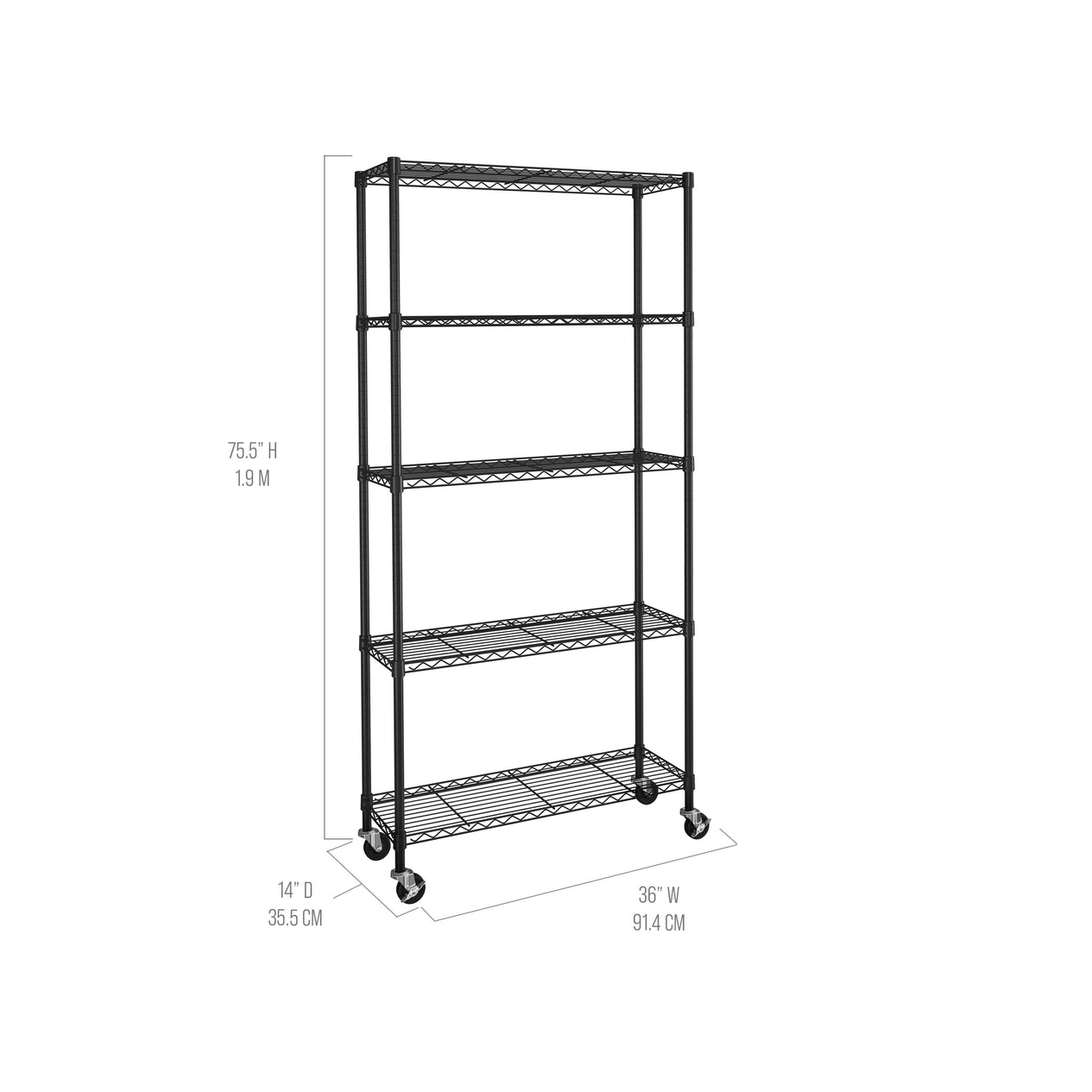 5-Tier NSF-Certified Steel Shelving