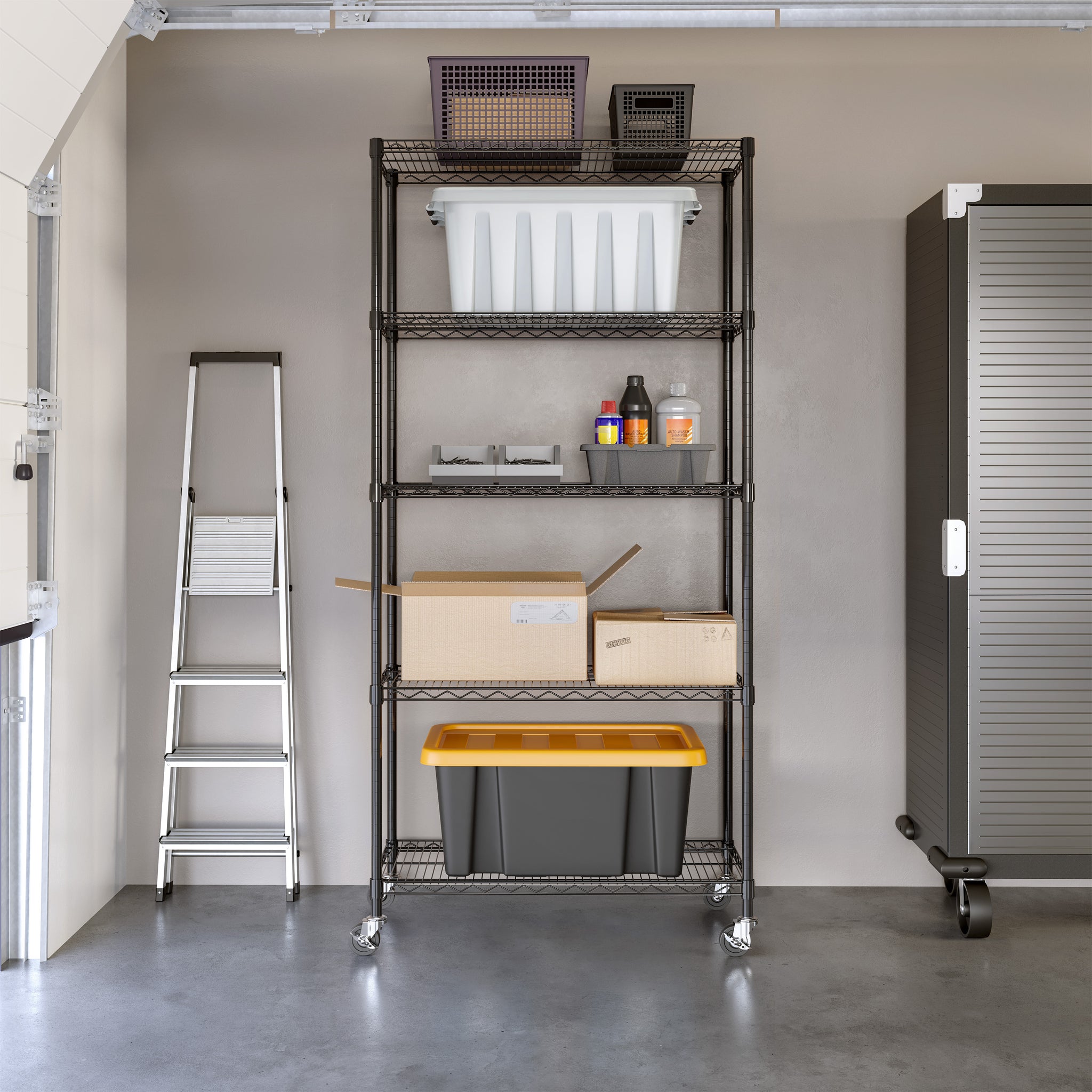 平棚 1200x300x275 5-Tier NSF-Certified Steel Shelving – Seville Classics