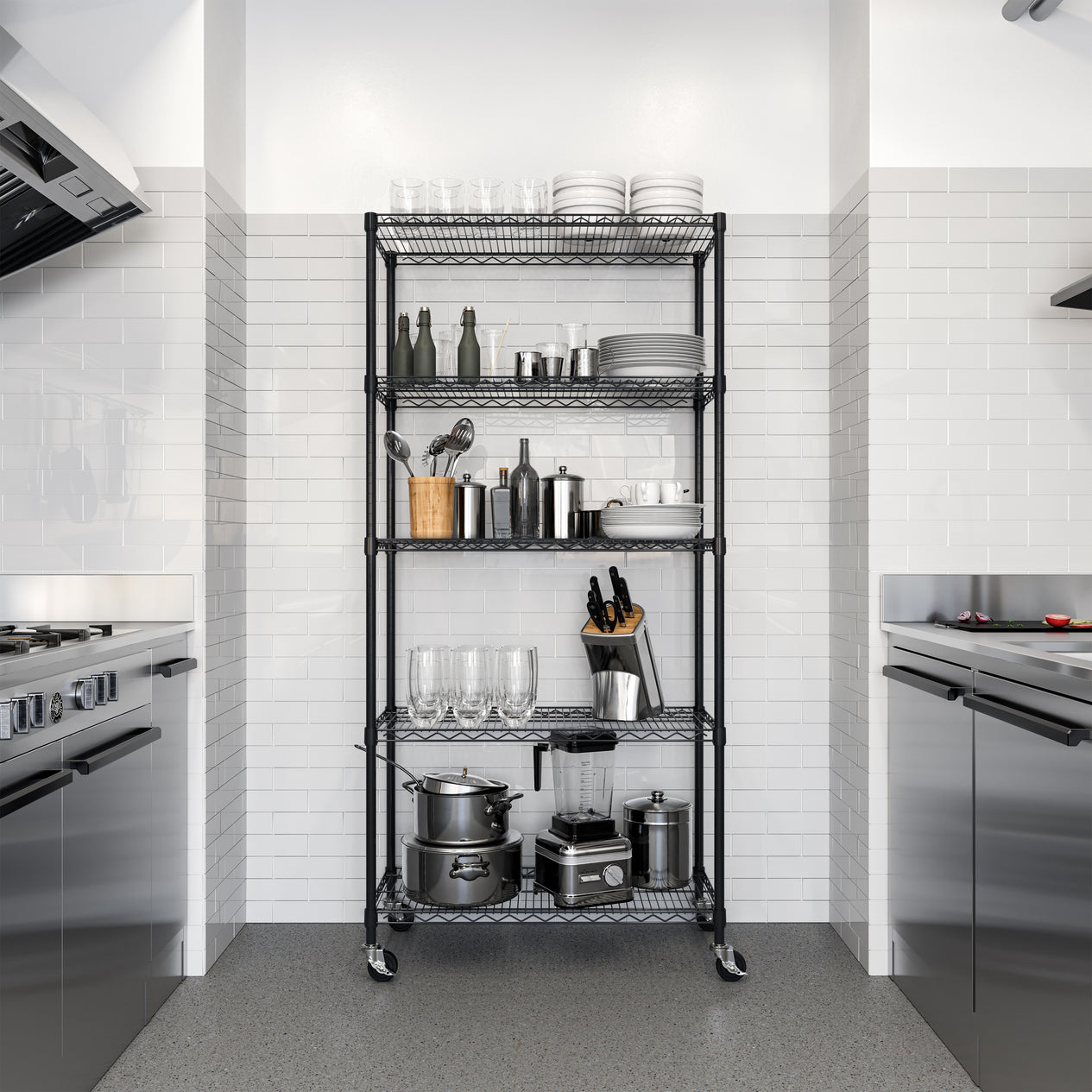 5-Tier NSF-Certified Steel Shelving