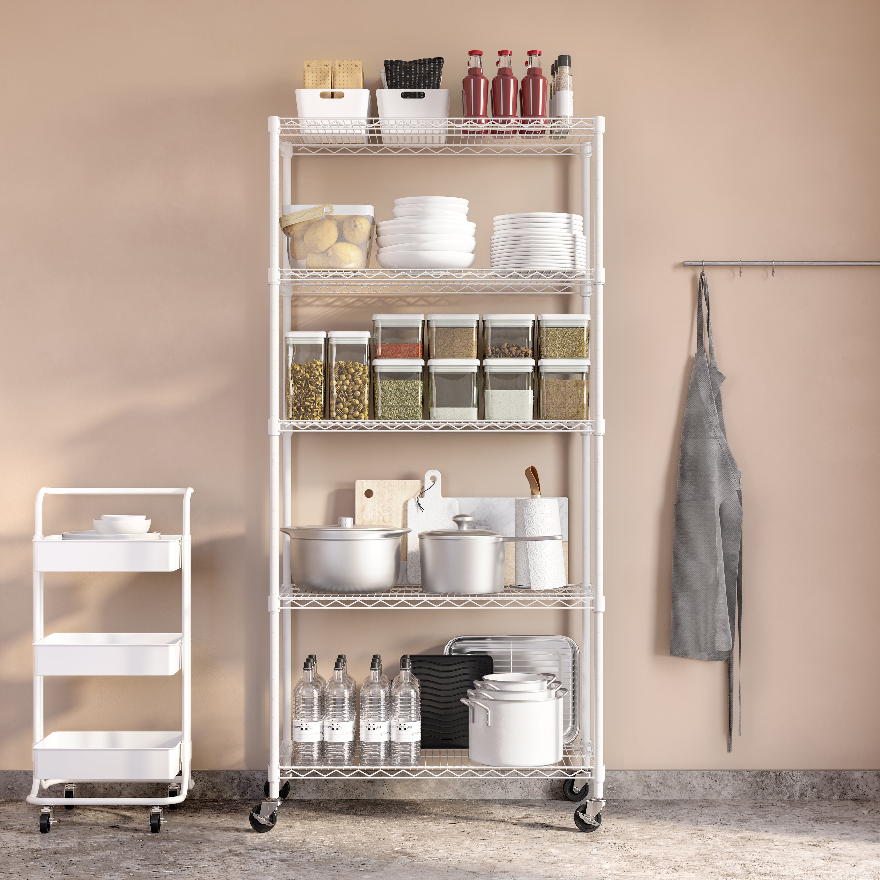 平棚 1490x300x250 5-Tier NSF-Certified Steel Shelving