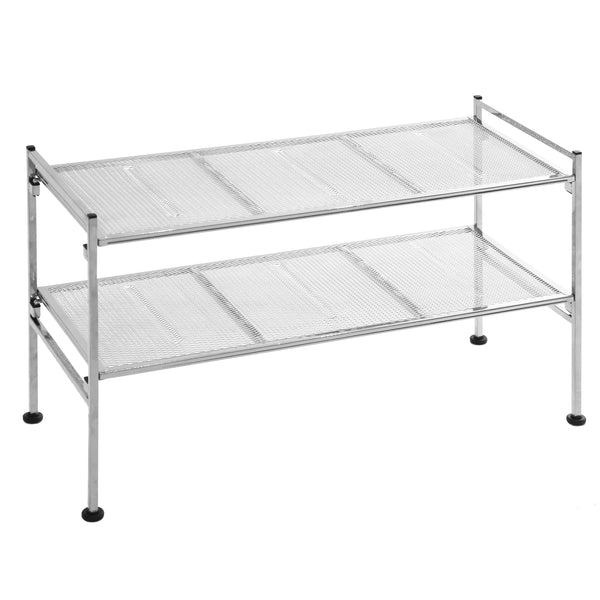 Shoe Rack Silver 4-Tier Metal Mesh Shoe Rack, Silver – Seville Classics