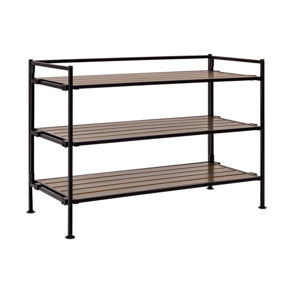 HOME 3-Tier Resin Slatted Shoe Rack