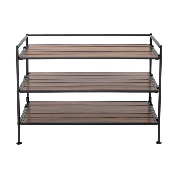 HOME 3-Tier Resin Slatted Shoe Rack