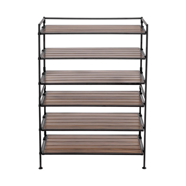 HOME 3-Tier Resin Slatted Shoe Rack