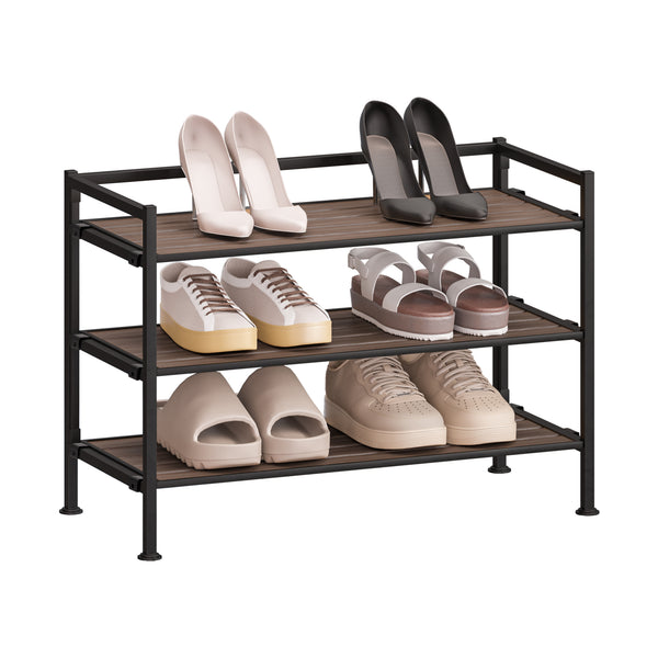 HOME 3-Tier Resin Slatted Shoe Rack