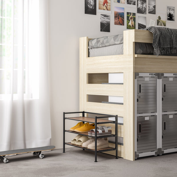 HOME 3-Tier Resin Slatted Shoe Rack