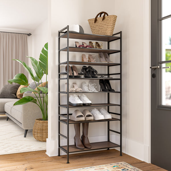 HOME 3-Tier Resin Slatted Shoe Rack