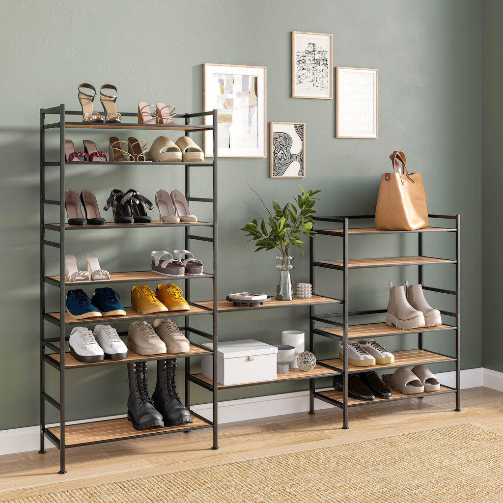 HOME 3-Tier Resin Slatted Shoe Rack