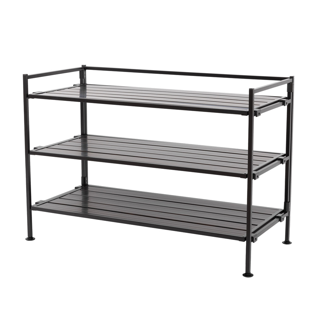HOME 3-Tier Resin Slatted Shoe Rack