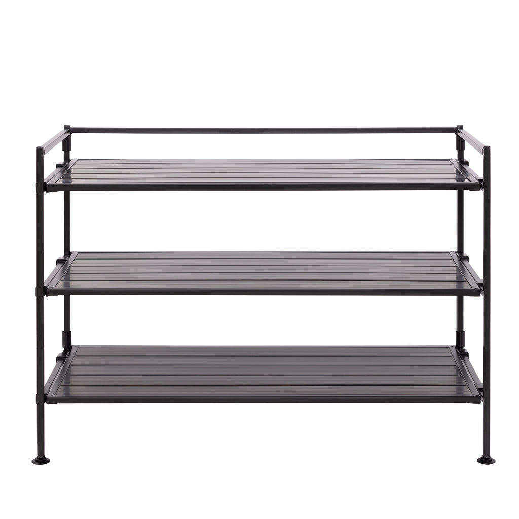 HOME 3-Tier Resin Slatted Shoe Rack