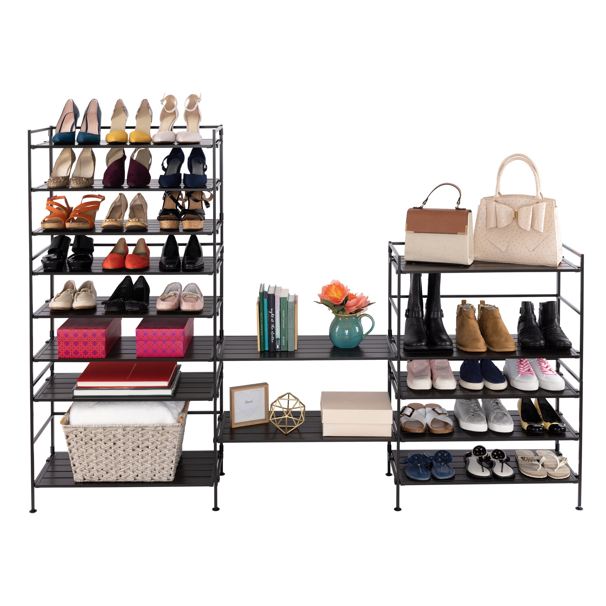HOME 3-Tier Resin Slatted Shoe Rack