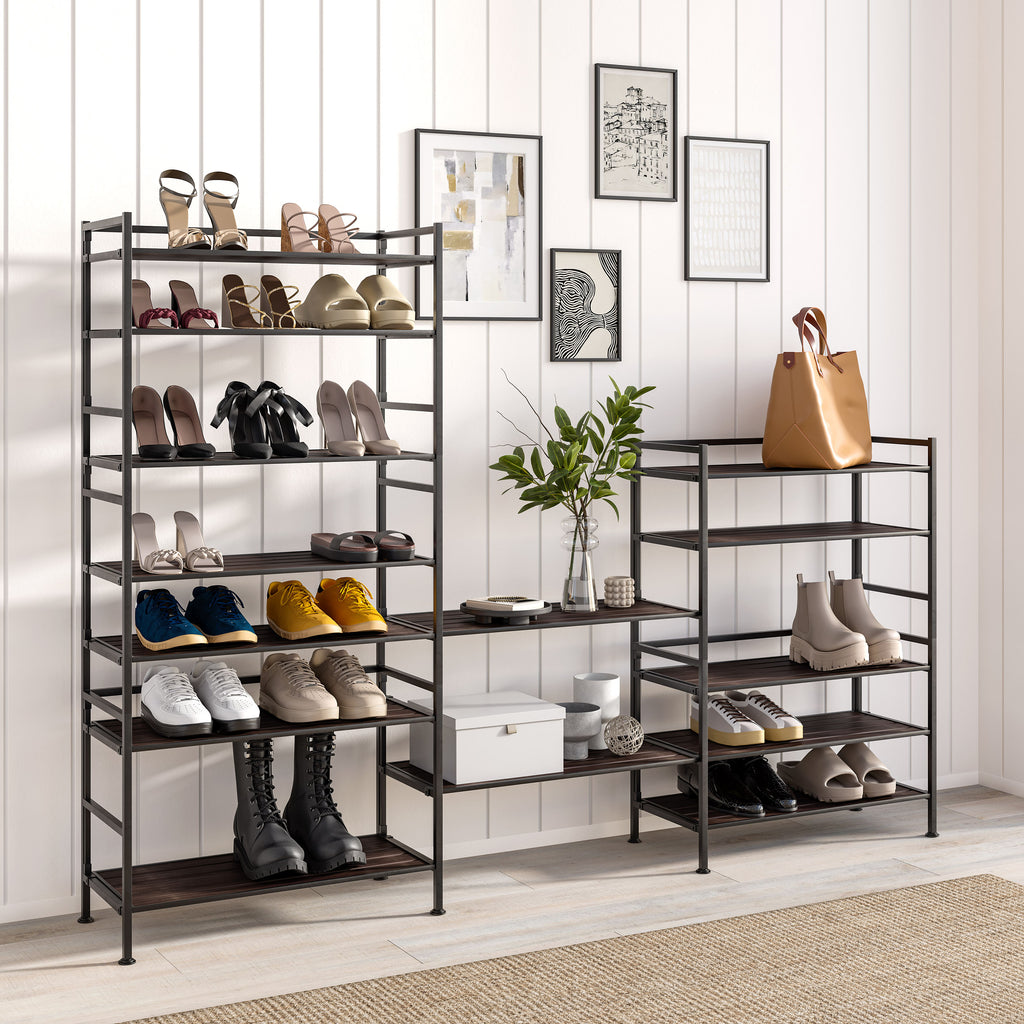 HOME 3-Tier Resin Slatted Shoe Rack