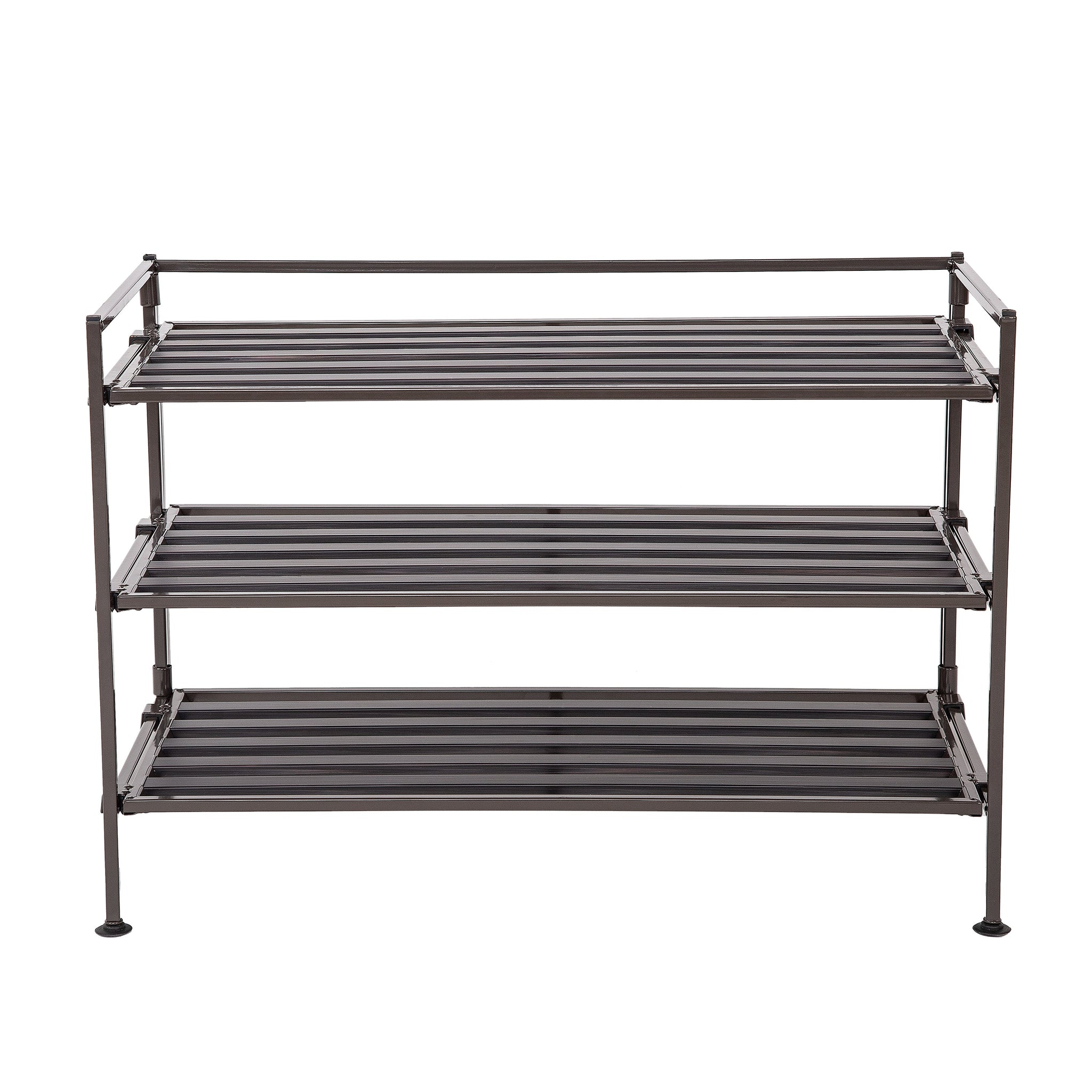 Slatted Stell Rack 3-Tier Resin Slatted Shoe Rack