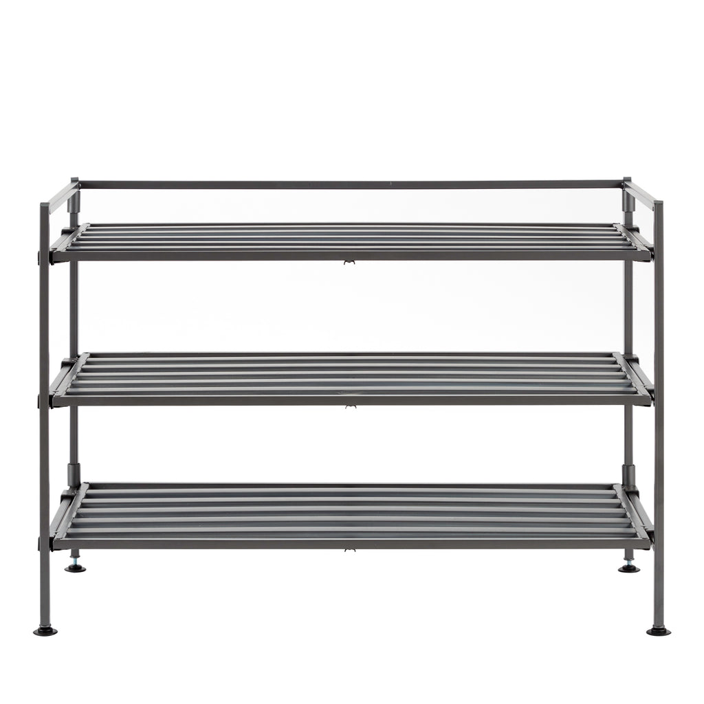 Slatted Stell Rack 3-Tier Resin Slatted Shoe Rack