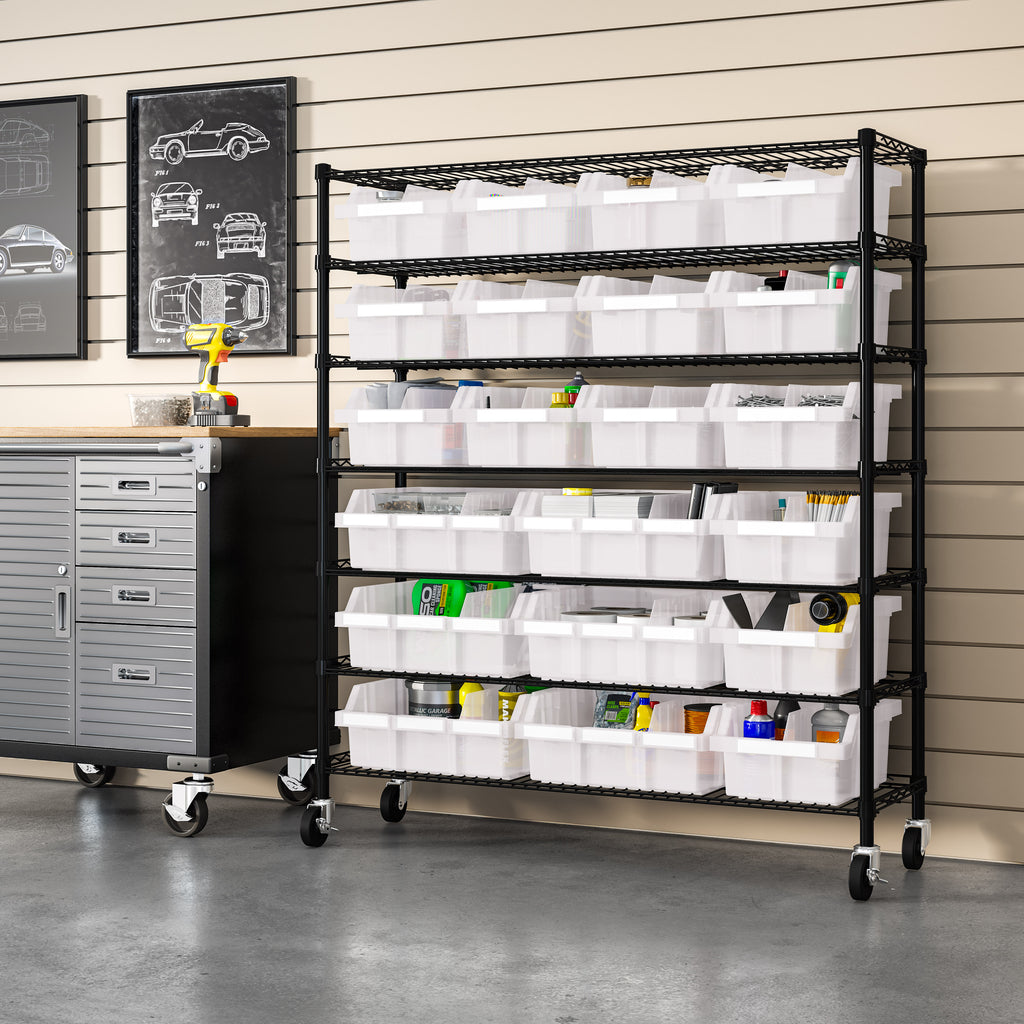 Extra-Wide 7-Tier NSF-Certified 21-Bin Rack