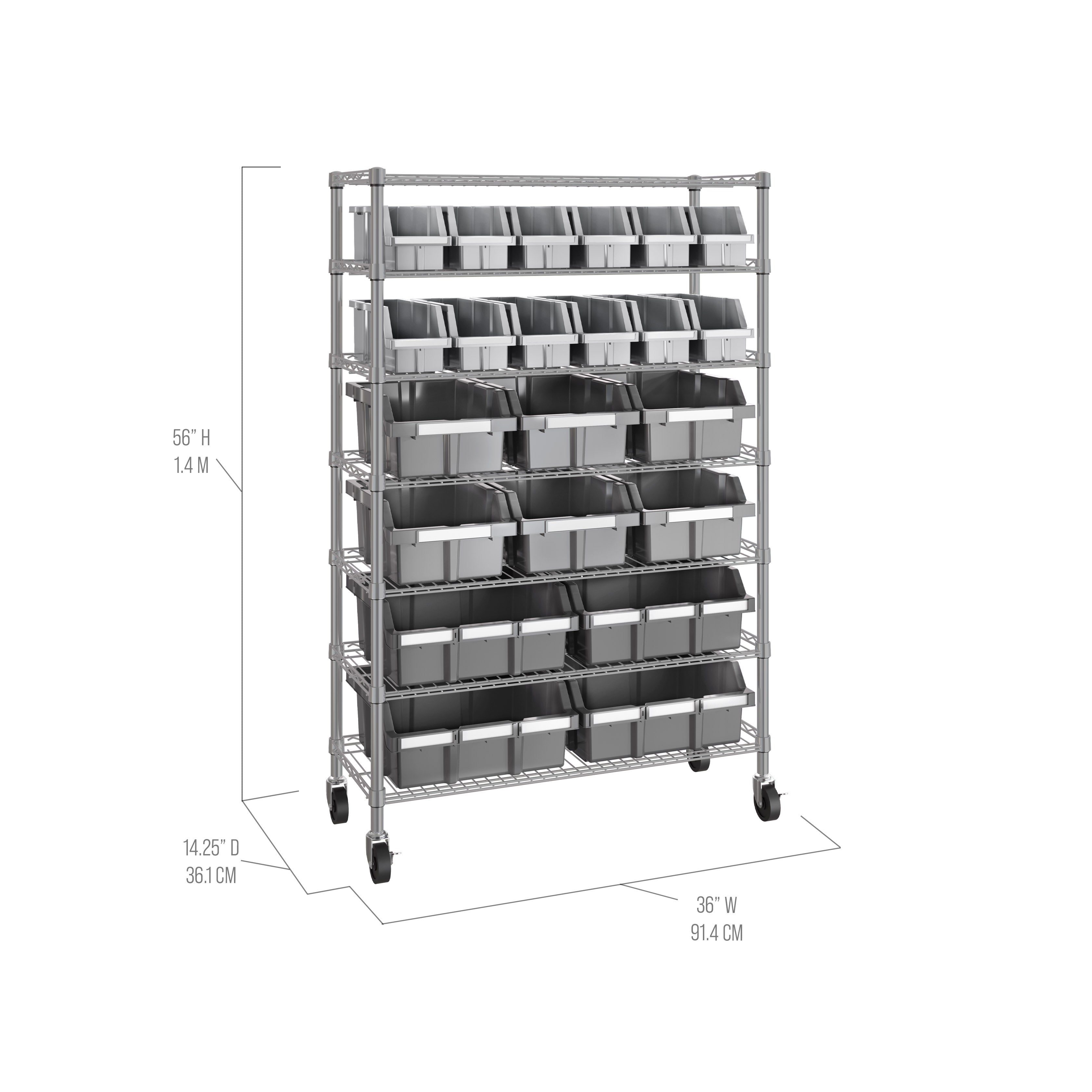 7-Tier NSF-Certified 22-Bin Rack