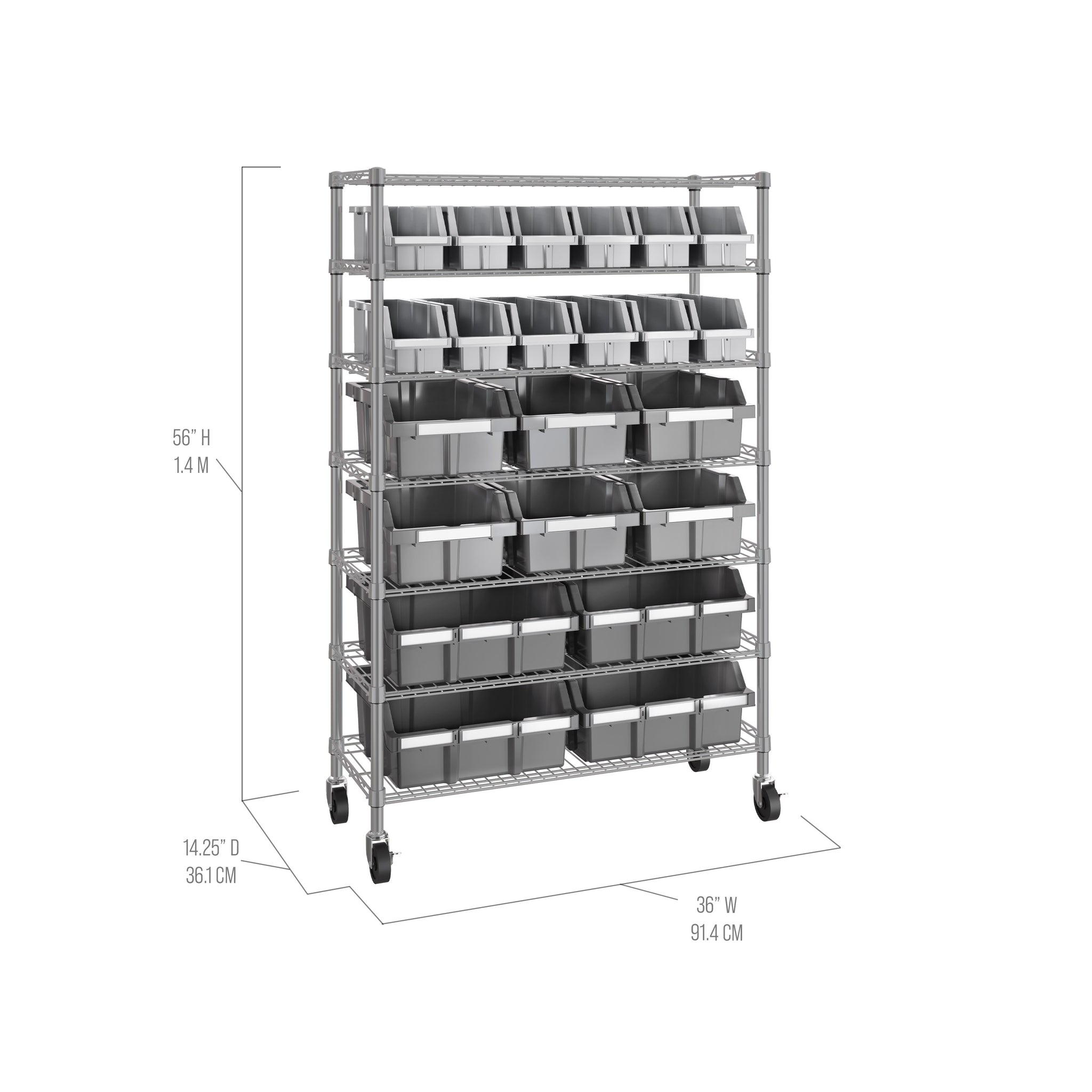 7-Tier NSF-Certified 22-Bin Rack