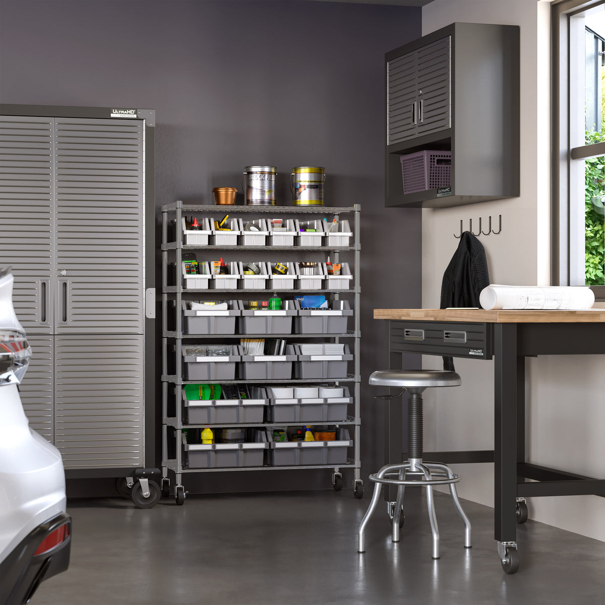 Utility Bin Rack 7-Tier NSF-Certified 22-Bin Rack