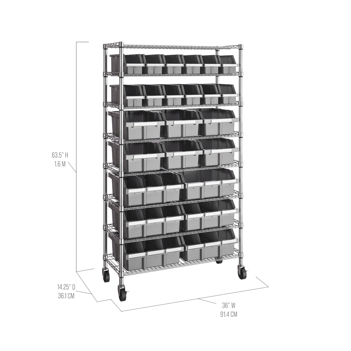 8-Tier NSF-Certified 24-Bin Rack