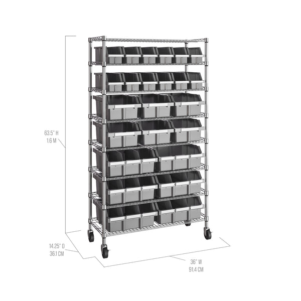 8-Tier NSF-Certified 24-Bin Rack