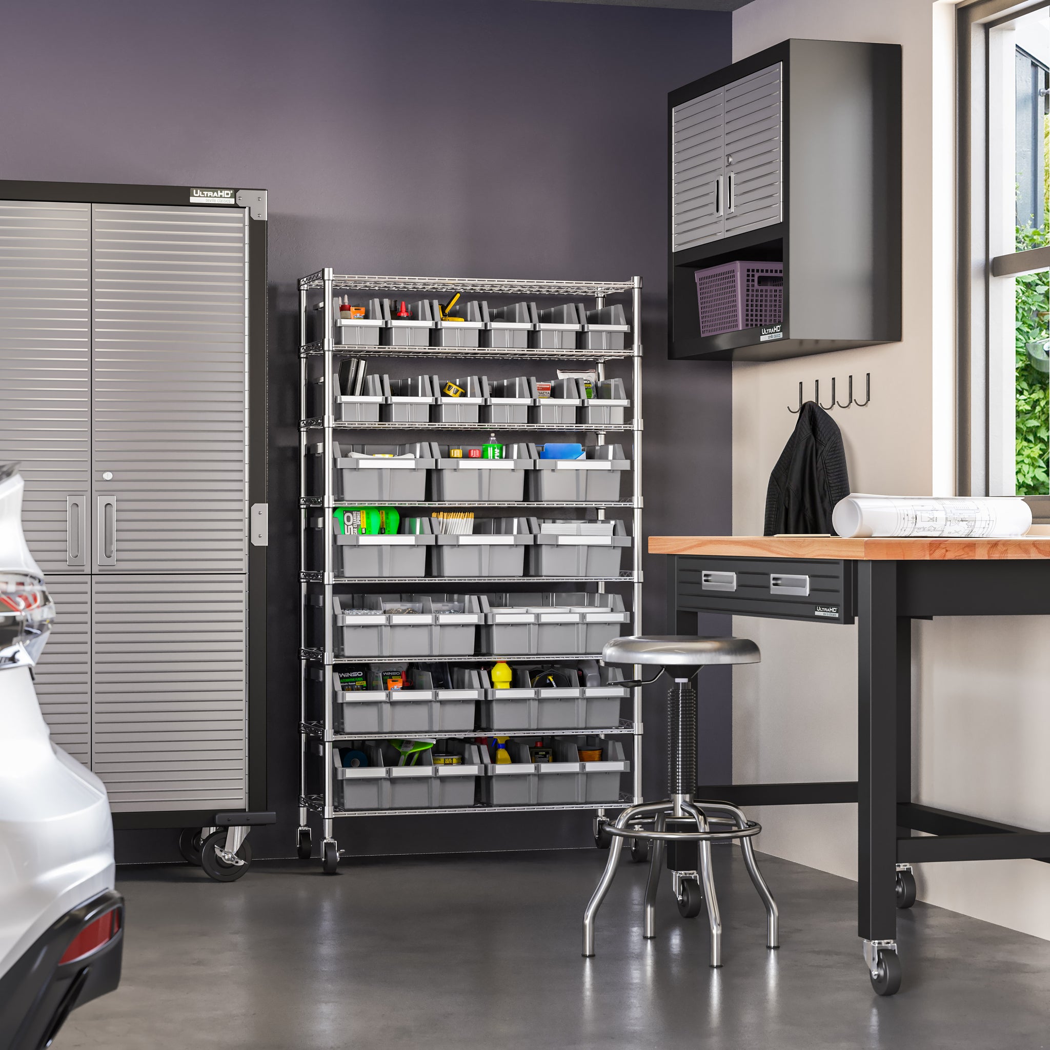 8-Tier NSF-Certified 24-Bin Rack