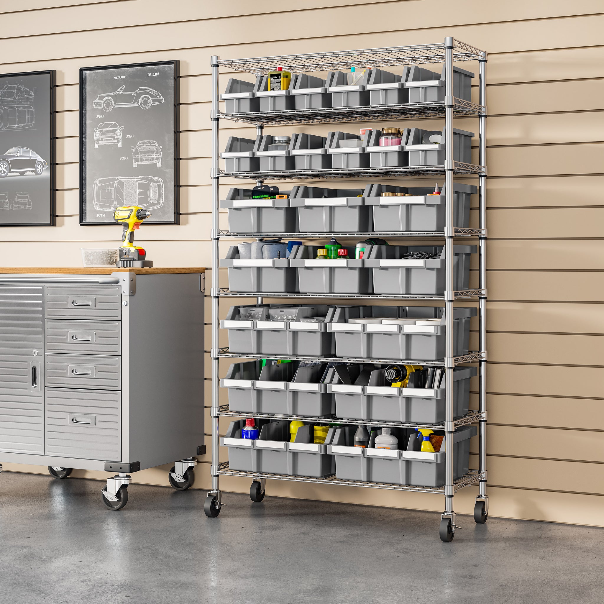 8-Tier NSF-Certified 24-Bin Rack