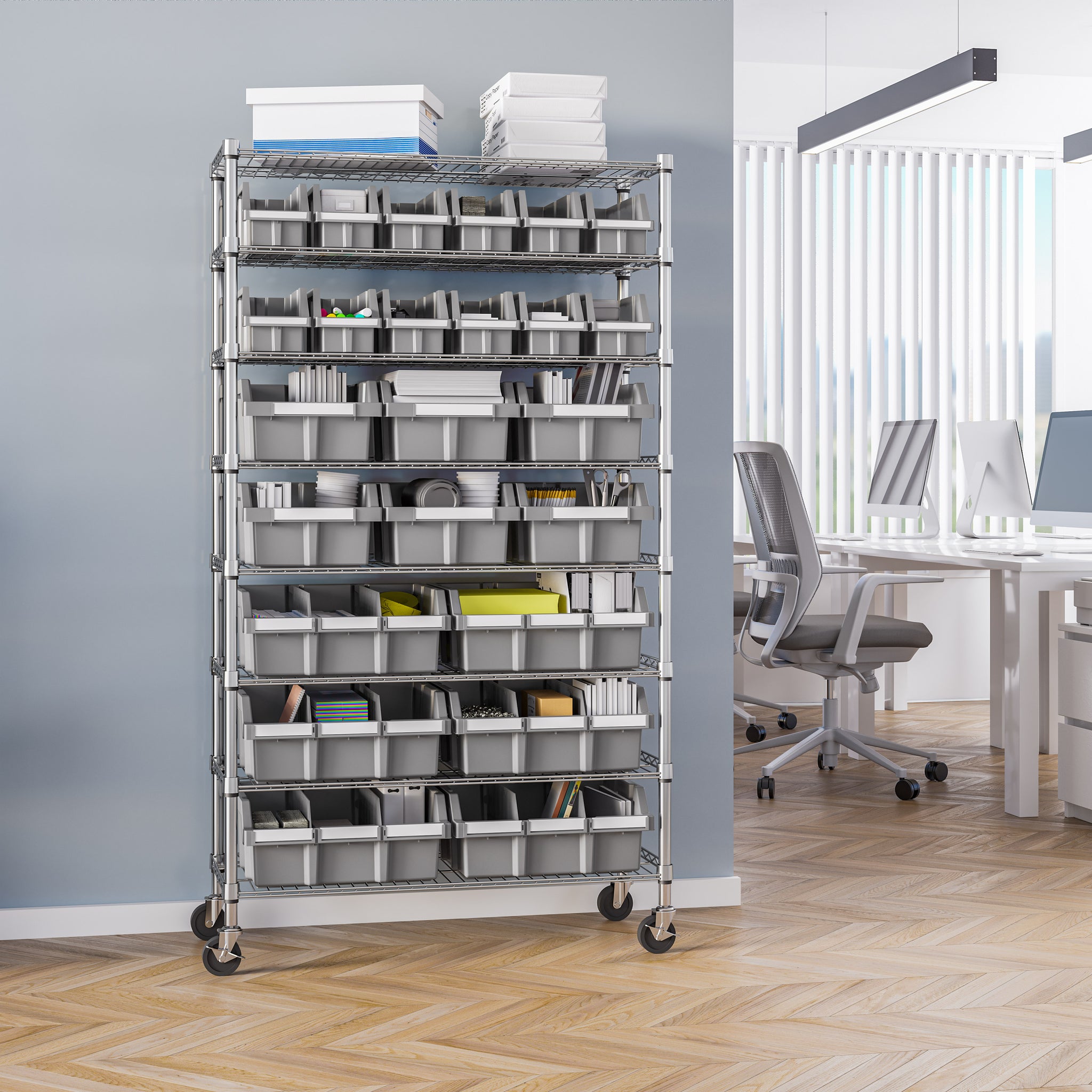 8-Tier NSF-Certified 24-Bin Rack