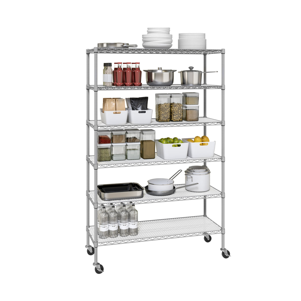 UltraDurable® 6-Tier Steel Shelving with Shelf Liners | NSF Certified ...