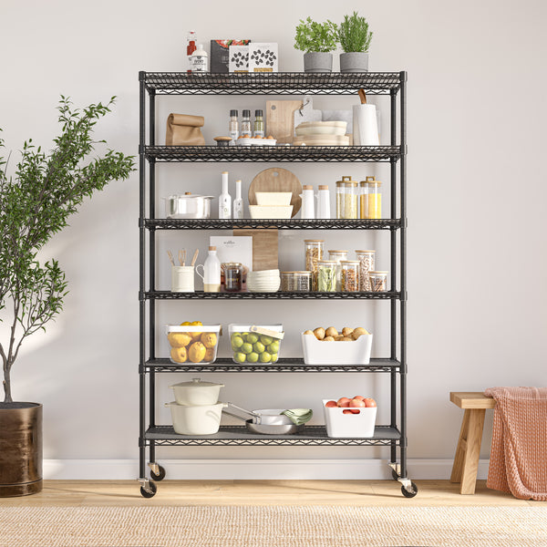 Graphite shelf propped with kitchenware