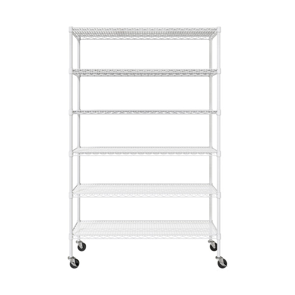 Front view of white shelf
