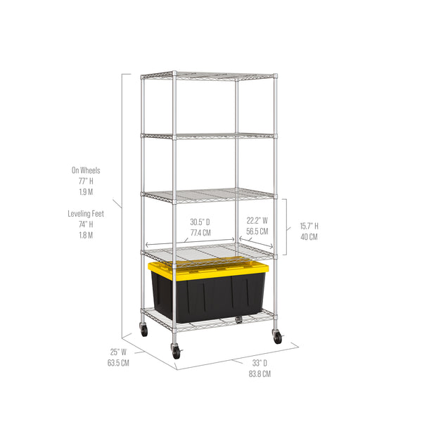 UltraDurable® 5-Tier NSF-Certified Steel Shelving
