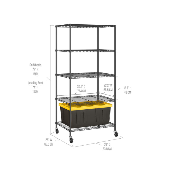 UltraDurable® 5-Tier NSF-Certified Steel Shelving