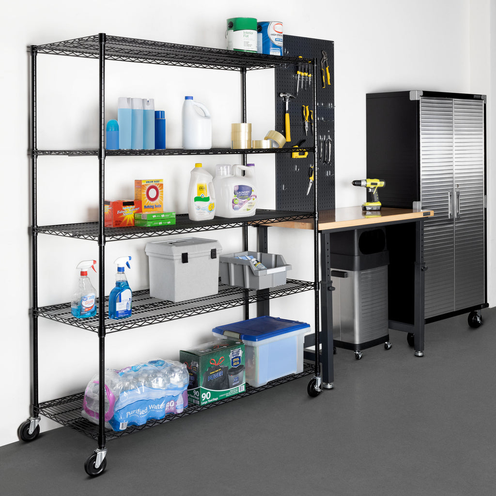 UltraDurable® 5-Tier NSF Steel Shelving, Black – Seville Classics