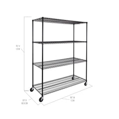 UltraDurable® 4-Tier NSF-Certified Steel Shelving, Black