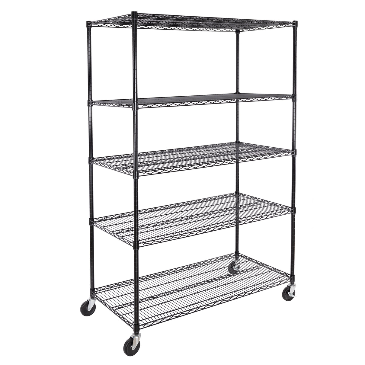 UltraDurable® 5-Tier NSF-Certified Steel Shelving, Black | Easy-to