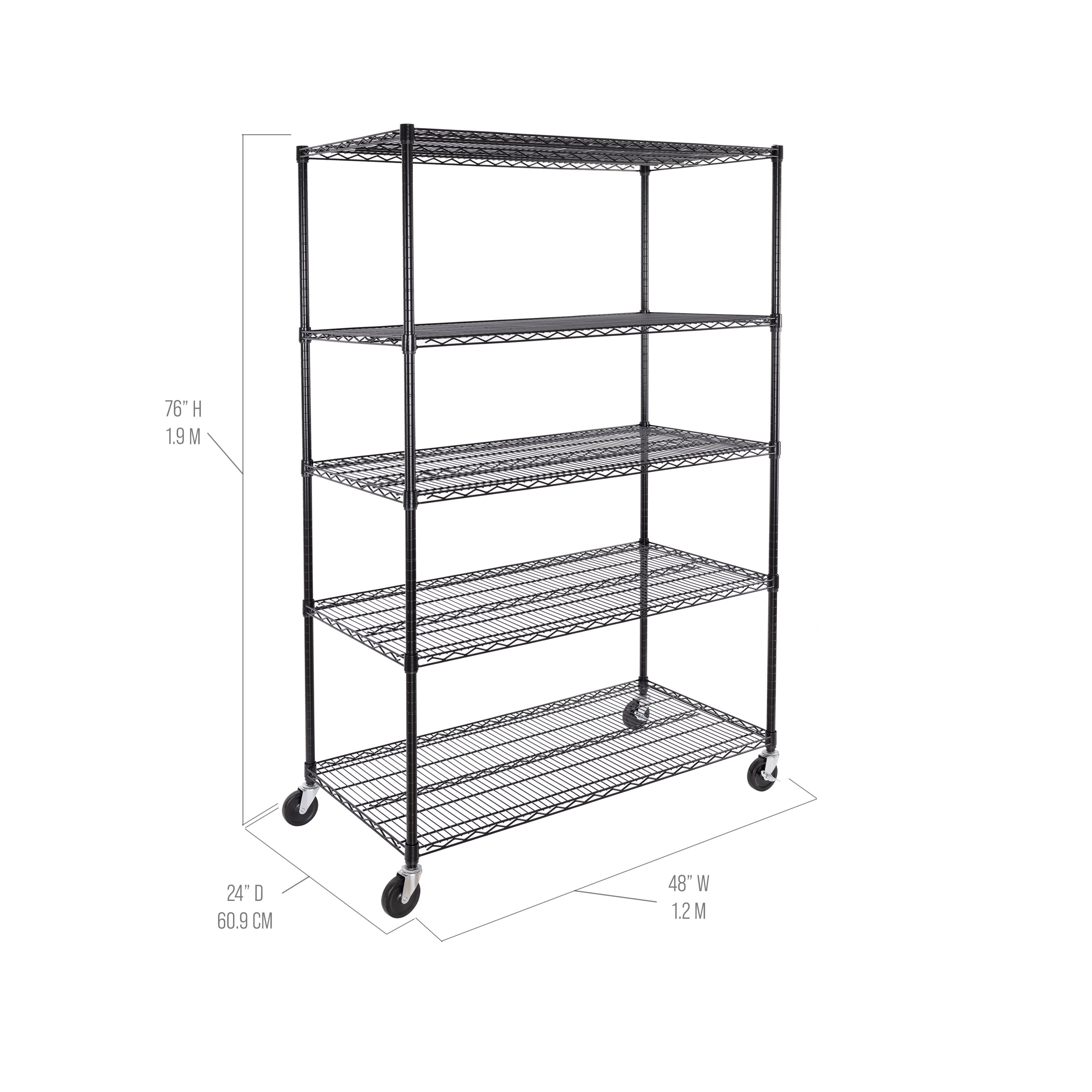 Keshay Shelsyさん専用.5 UltraDurable® 5-Tier NSF-Certified Steel Shelving, Black – Seville