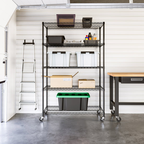 UltraDurable® 5-Tier NSF Steel Shelving, Black