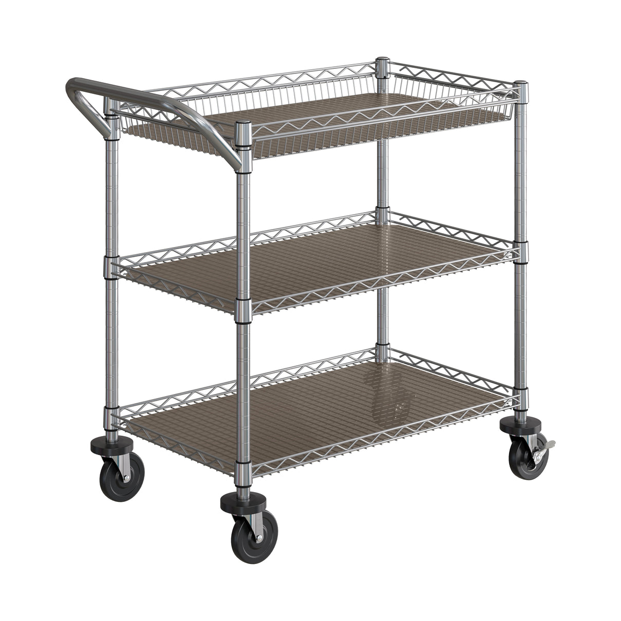 3-Tier NSF-Certified Utility Cart with Shelf Liners