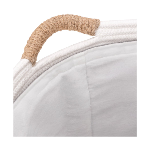 Natural Water Hyacinth and Rope Round Hamper with Liner