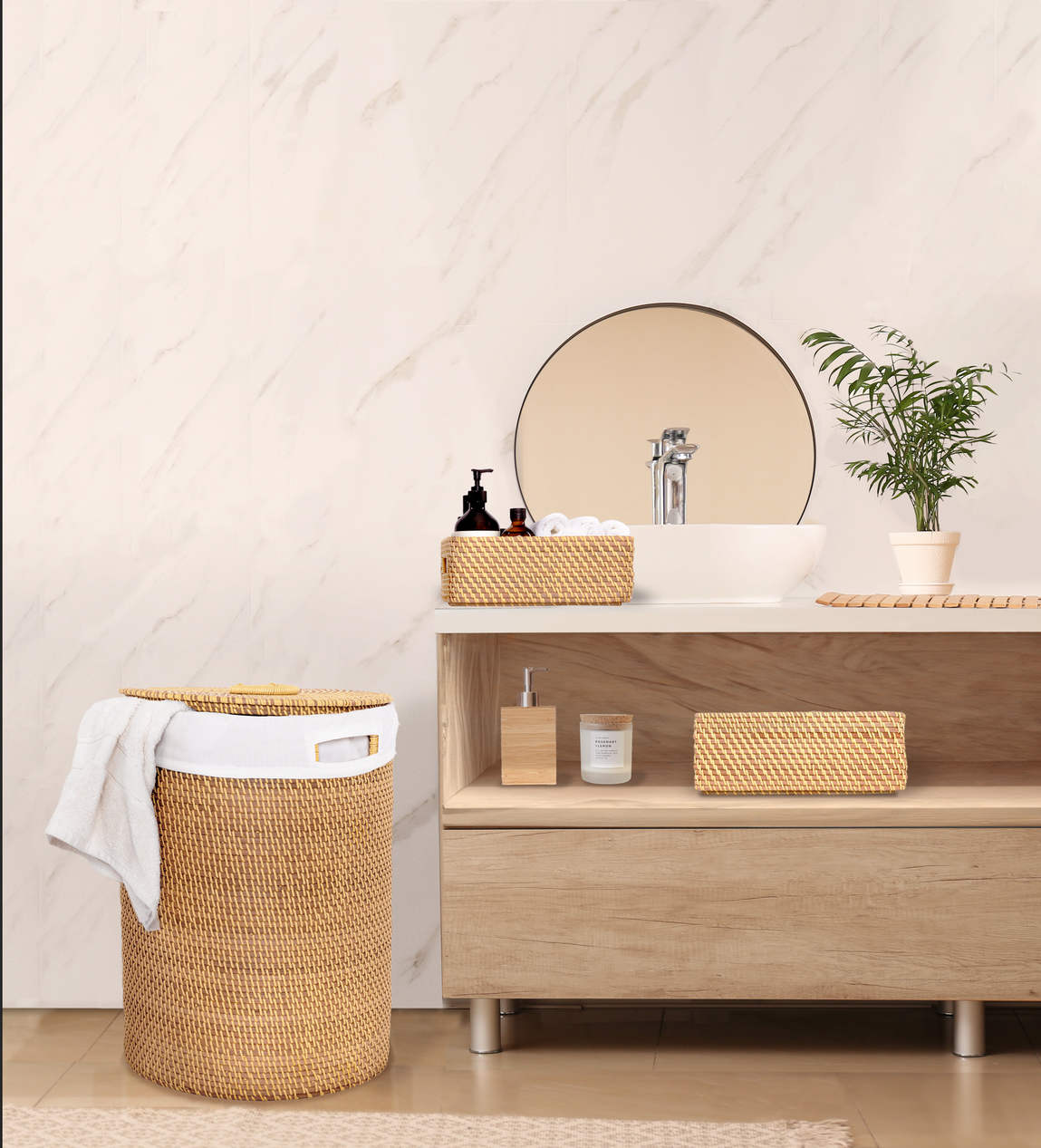 3 piece discount laundry basket