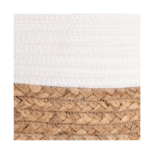 3-Piece Natural Water Hyacinth and Rope Handwoven Basket Set