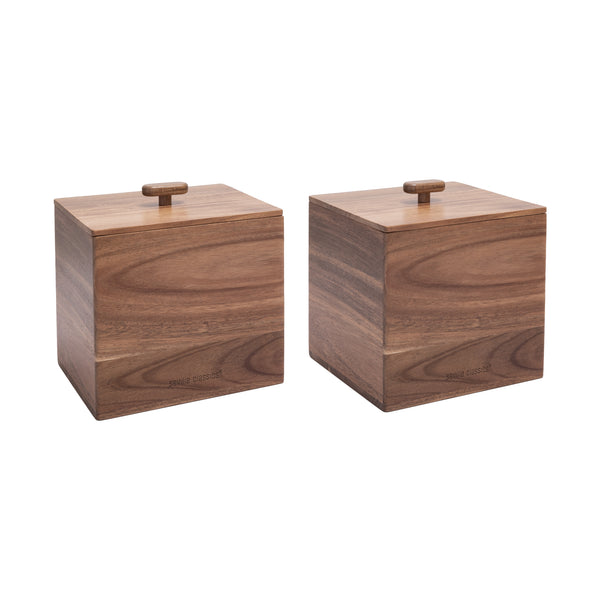 Acacia Wood Lidded Storage Box Set