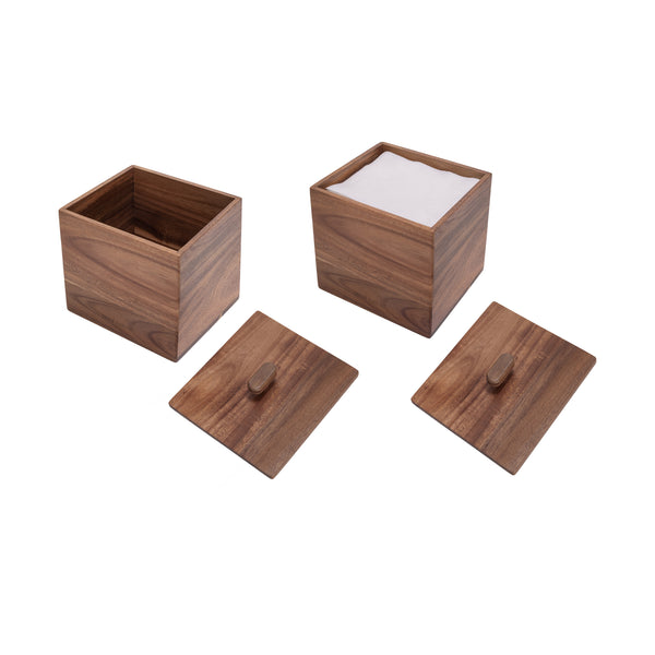 Acacia Wood Lidded Storage Box Set