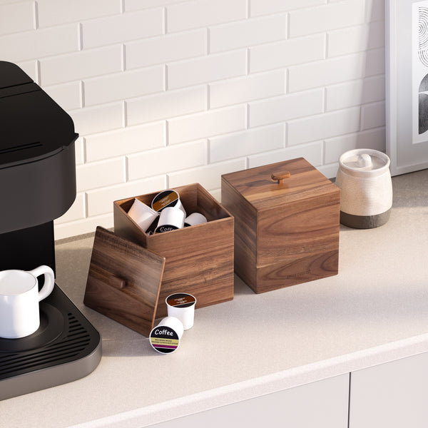 Acacia Wood Lidded Storage Box Set
